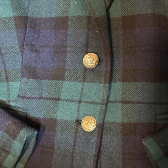 J. Crew Black Watch Tartan Wool-Blend Lady Jacket 8 Plaid Wool Blend Blazer - Picture 3 of 8
